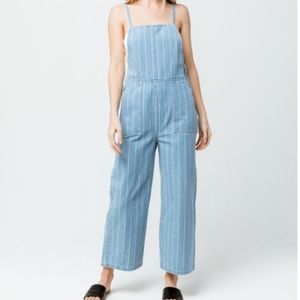 RVCA denim jumpsuit pinstripe